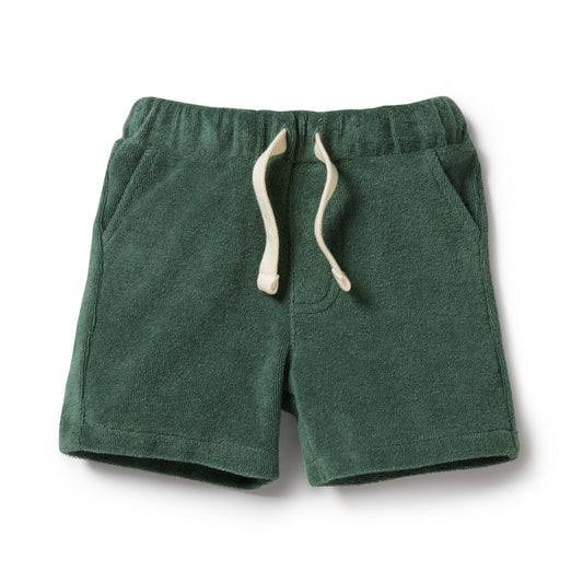 Elevate your little one's wardrobe with the adorable 'Allo' Baby Terry Cloth Green Shorts from Wilson & Frenchy. Crafted with soft terry cloth fabric, this charming tee features the word "allo" embroidered on the front, adding a playful touch to any outfit. Imported from Australia, this high-quality tee is perfect for everyday wear or special occasions. Enjoy free shipping to Canada and the US on orders over $100, with standard shipping rates of $6 CAD / $4.30 USD for orders below the threshold.